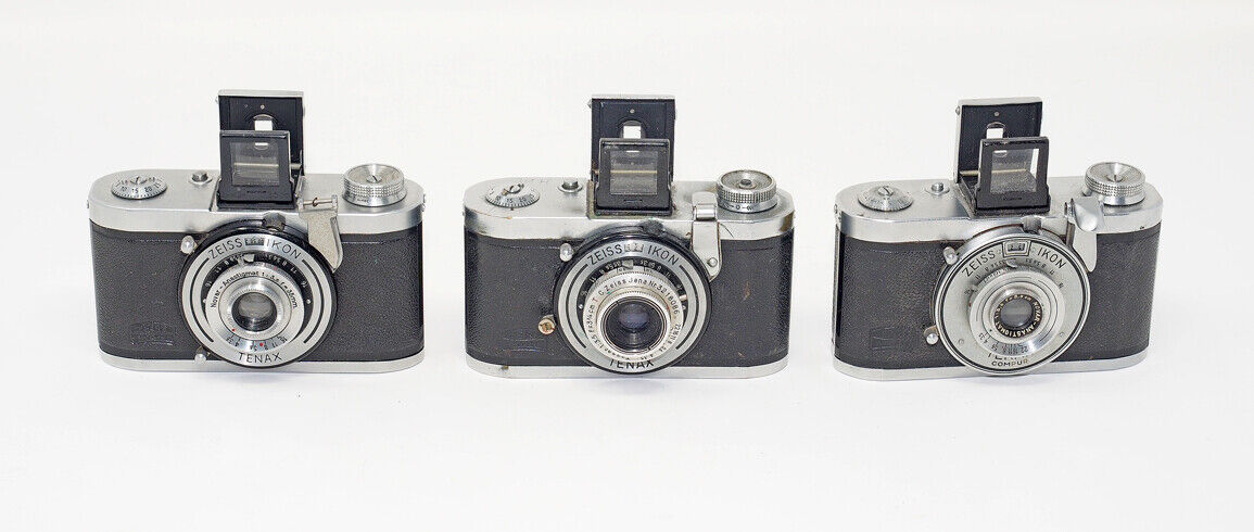 (3) Collectible Early ZEISS Ikon Tenax I Cameras 4 Display/From P DECHERT estate Zeiss Zeiss Ikon Tenax I