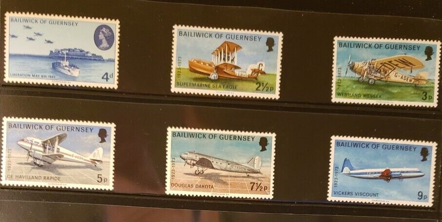 Guernsey Aircraft & Aviation Stamps Lot of 8 - MNH - See Details for List Без бренда