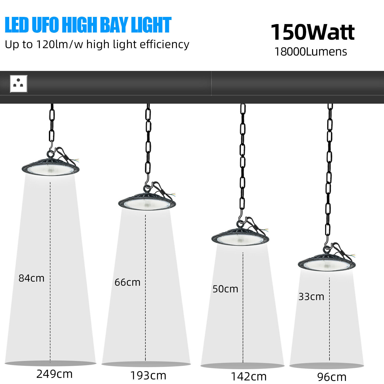 6 Pack 150 Watt UFO LED High Bay Light Factory Warehouse Gym Shop Flood Lamps WYZM - фотография #3