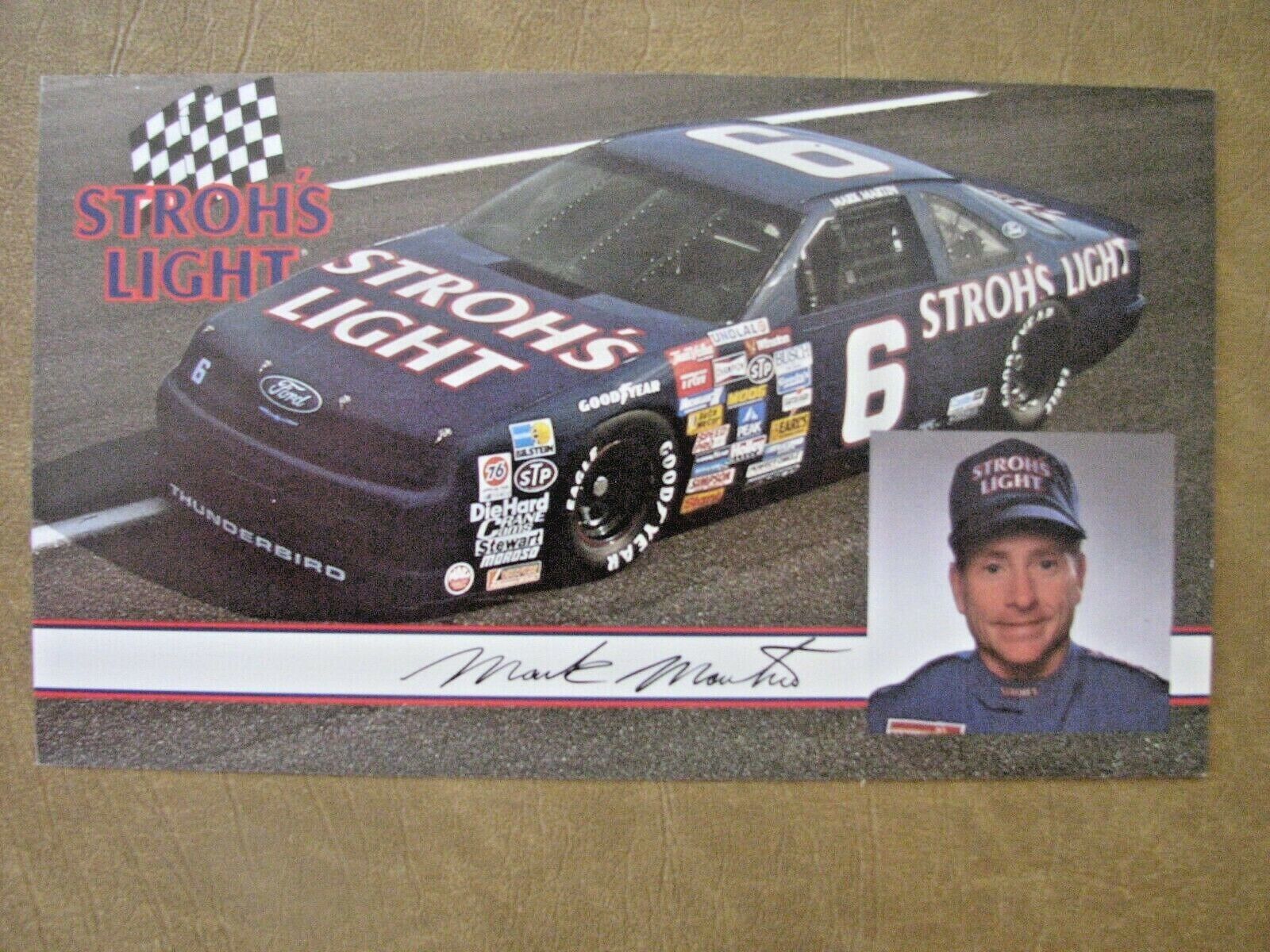 1989 Stroh's Mark Martin #6 Racing Team Photo Card 2 Sided (6 ea in a set) $5.00 Без бренда