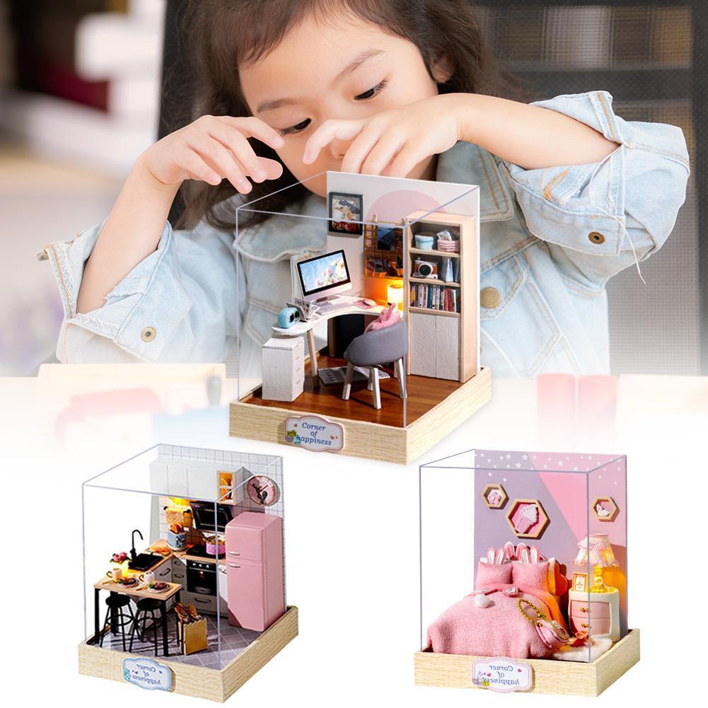 1 Set Doll House Model Wooden Furniture Toys Romantic Gift with Dust Cover Unbranded Does Not Apply - фотография #4