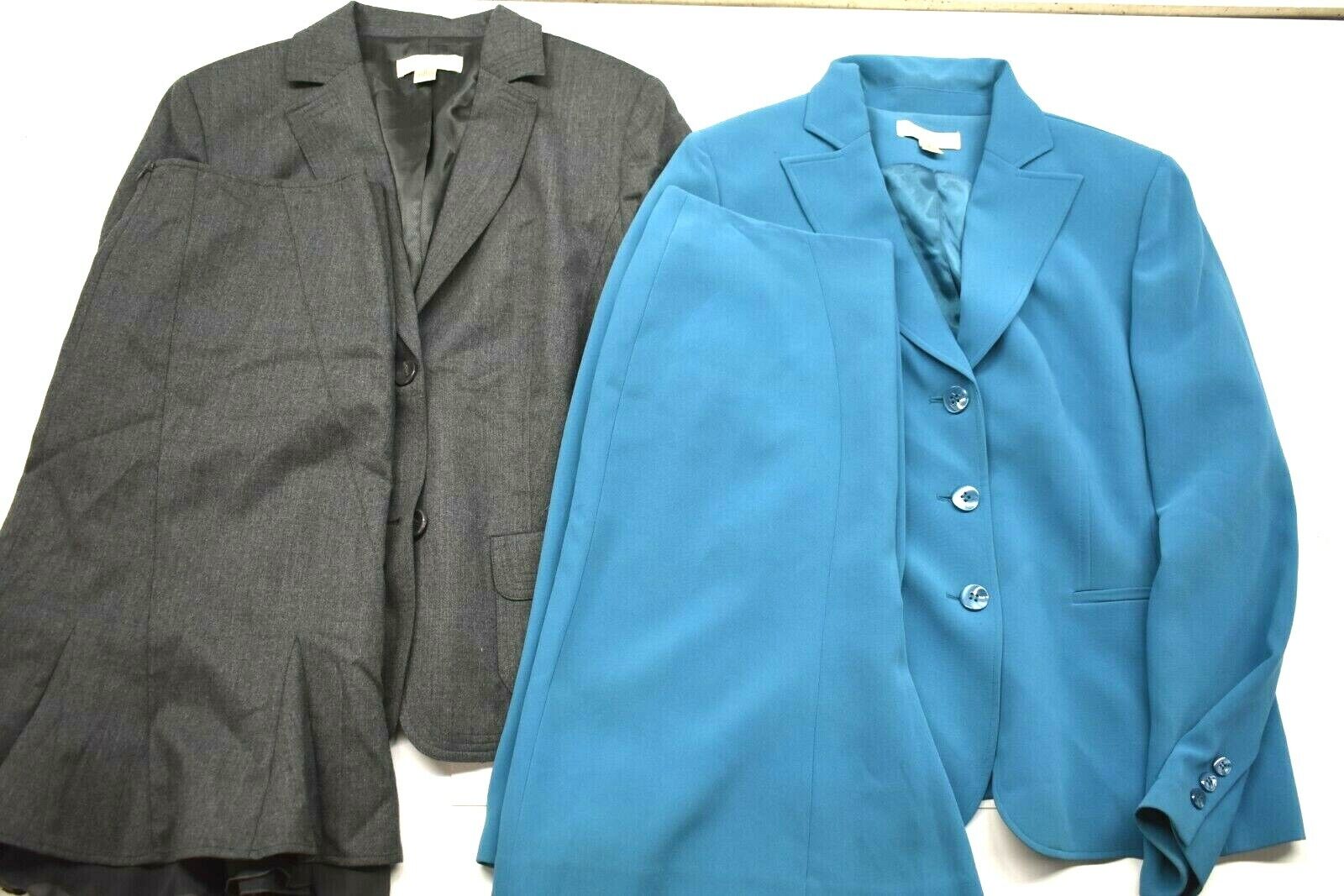 Lot of 2 Casual Corner Women's Size 12 Career Blazer & Skirt Sets Gray/Turquoise Casual Corner