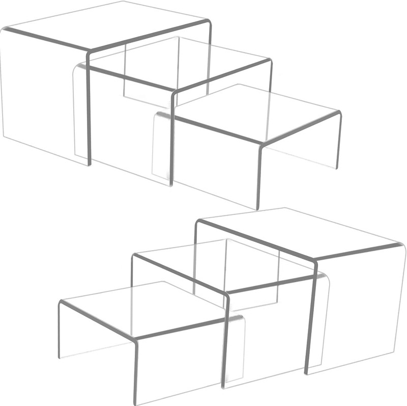 6Pcs Clear Acrylic Display Risers Clear Acrylic Display Stand For Cupcakes Store Unbranded Does not apply - фотография #2