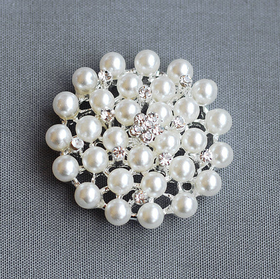 50 Assorted Rhinestone Button Brooch Embellishment Pearl Crystal Wedding Brooch  Your Perfect Gifts - фотография #6