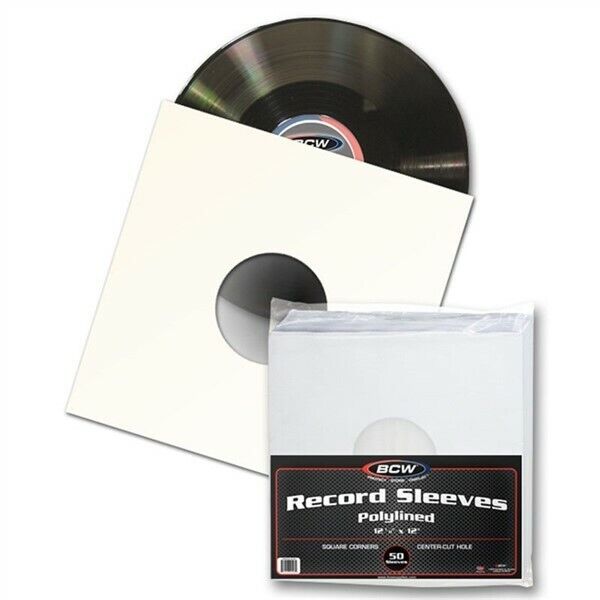 Pack of 50 BCW Polylined Paper 33RPM LP Album Record Inner Sleeves poly lined BCW prs33-pl-sc-wh - фотография #2