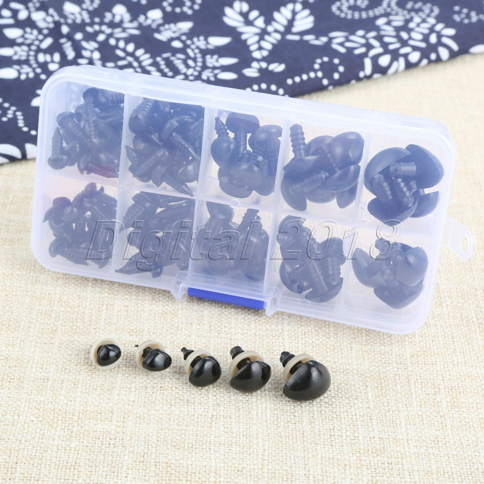 125Pcs 6*8mm-13*17mm Black Plastic Safety Nose For Doll Stuffed Animals Toys Unbranded Does Not Apply - фотография #5