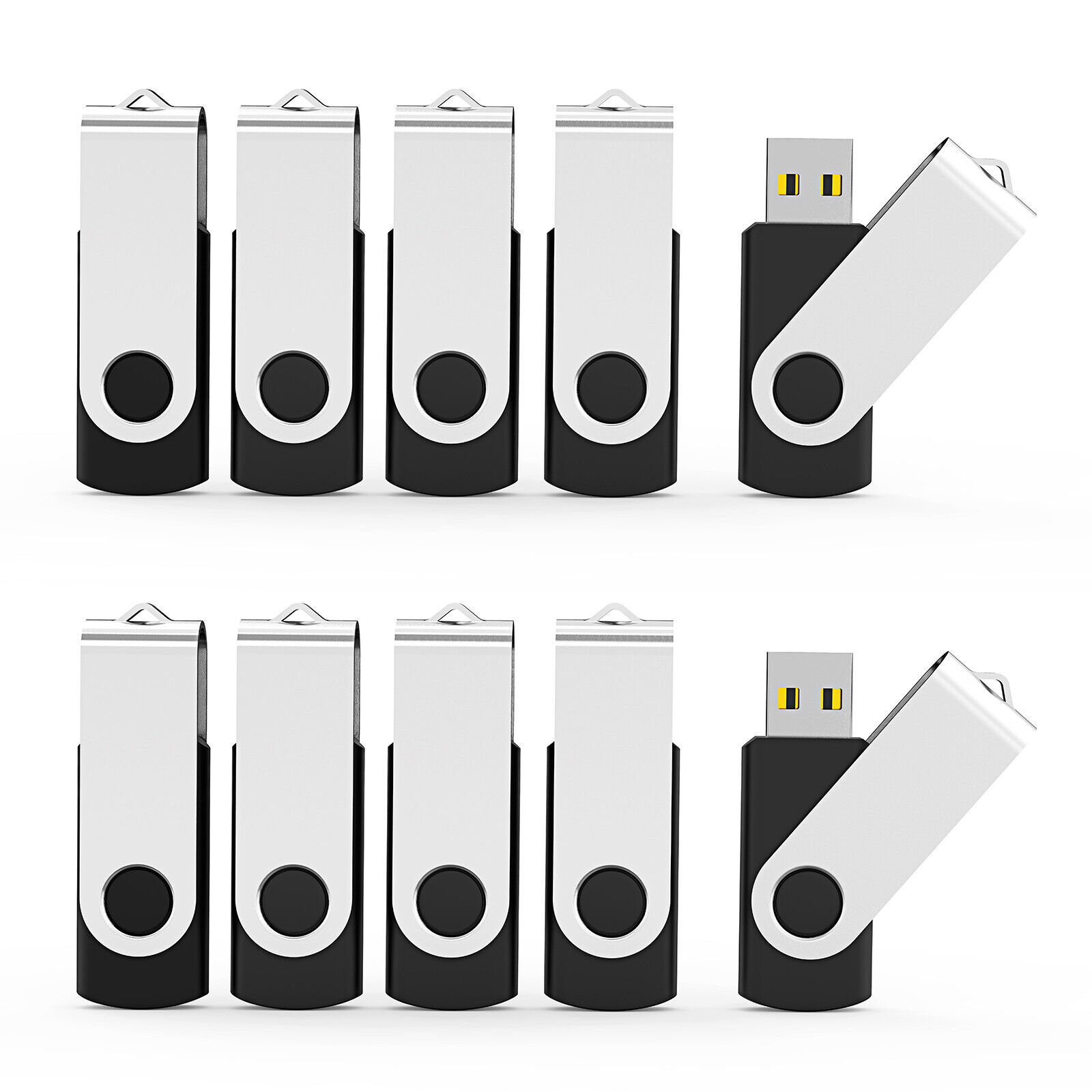 10 Pack 128MB Swivel USB Flash Drives Memory Stick U Disk Thumb Pen Drive Black Kootion Does Not Apply - фотография #14