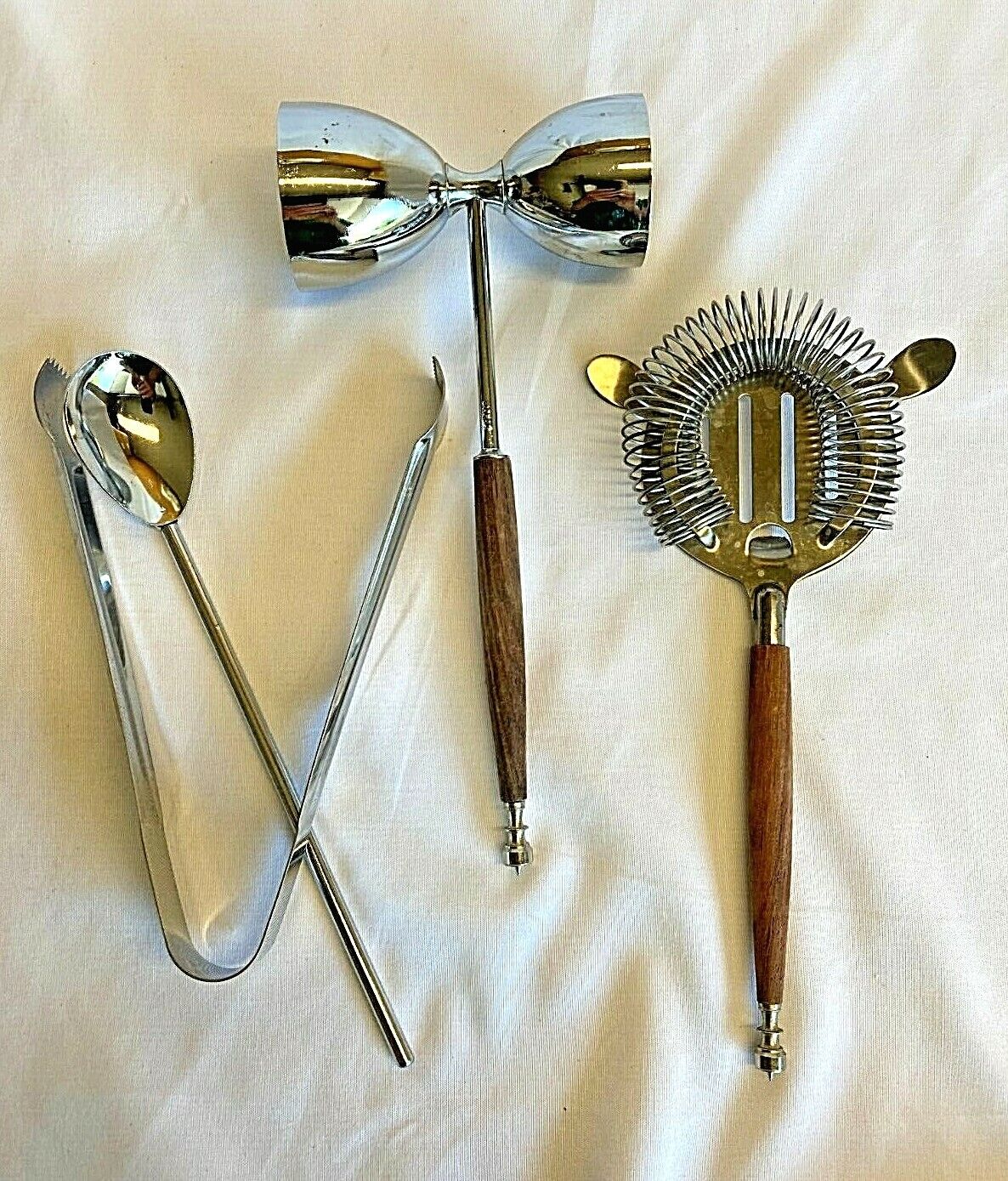 Vintage 4 Piece Cocktail Mixing Barware Set Stainless Steel Made in Japan Без бренда