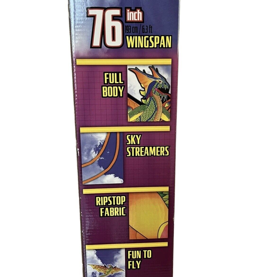X Kites Dragon 3-D Kite 76 Inch Wingspan Full Body Ripstop Fabric TriWinder X Kites 999073 - фотография #4