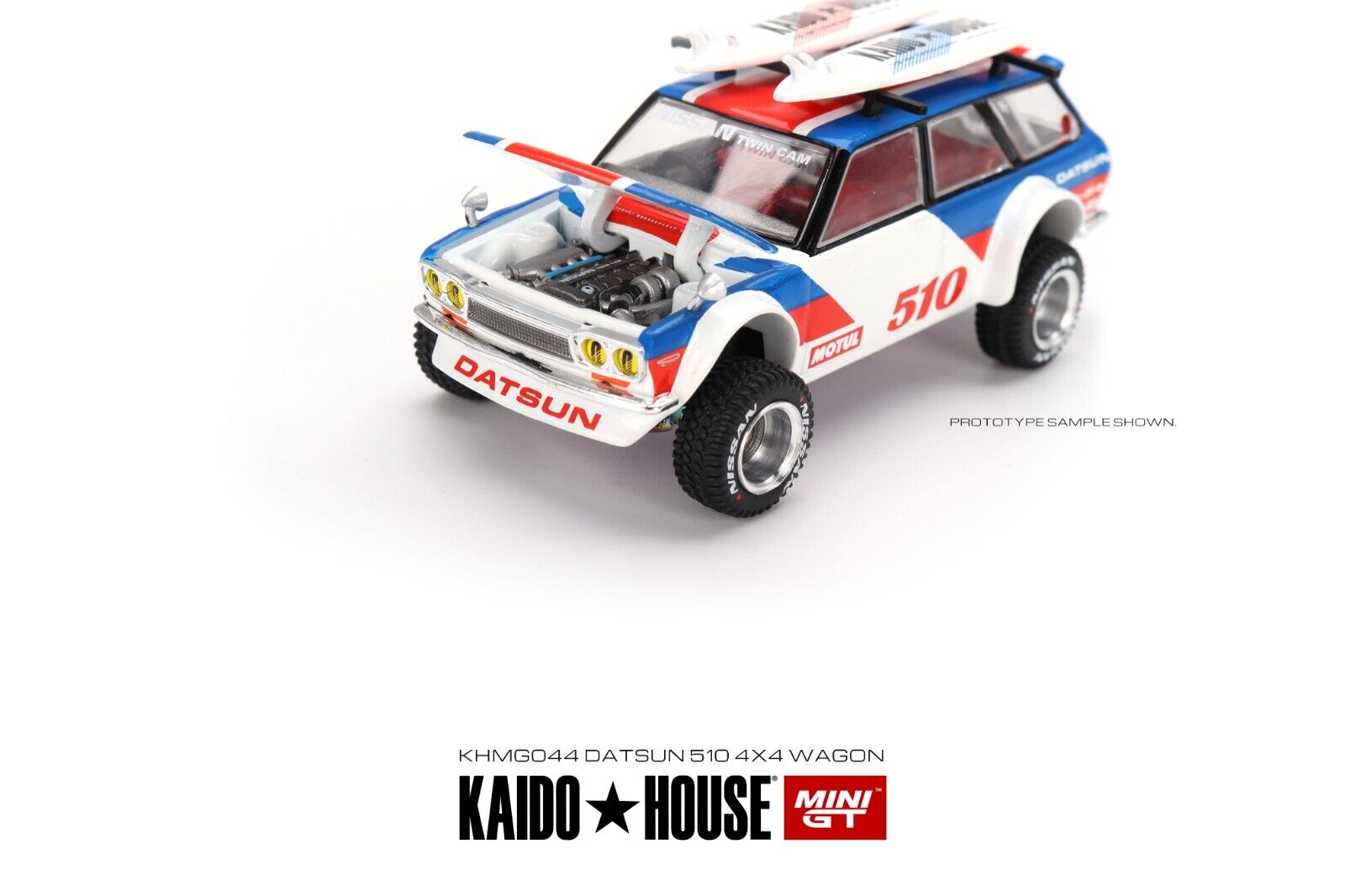 Mini GT x Kaido House 1:64 Datsun KAIDO 510 Wagon Kaido GT Surf Safari RS KHMG44 Mini GT 510 - фотография #3