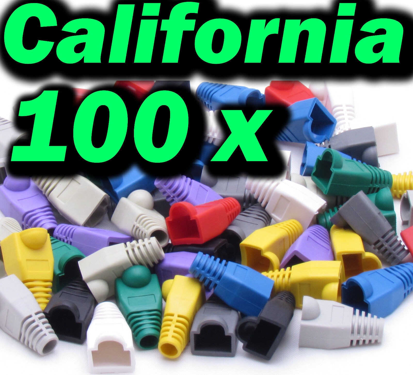 Lot 100 x set RJ45 Connector Modular End Cap Boot Head Cat5 Plug Cat6 Cable 5E  Paxly Does Not Apply