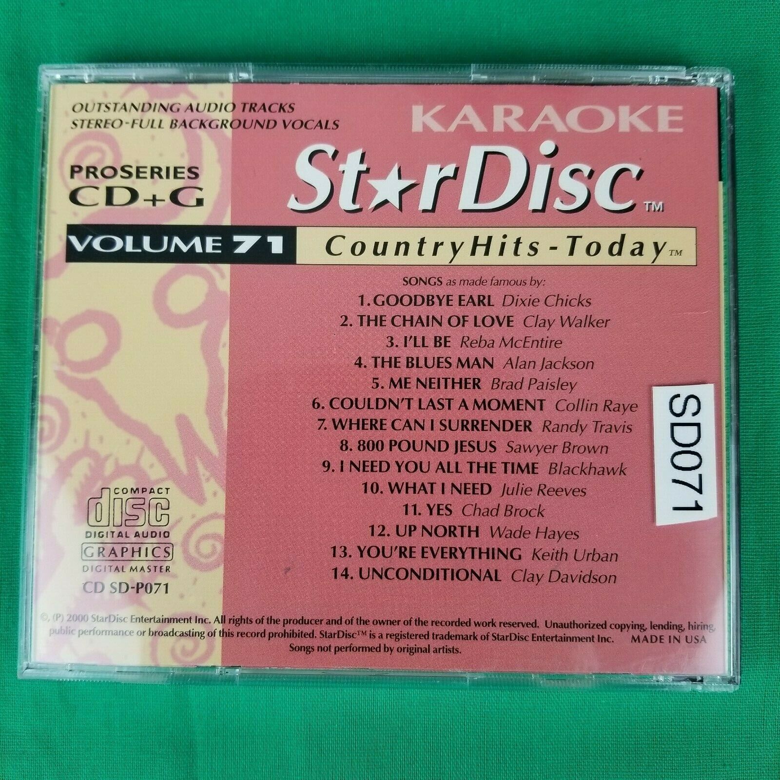Pre-Owned Lot of 2 StarDisc Karaoke Country Classics CD+G Volume 62 & 71 Star Disc - фотография #4