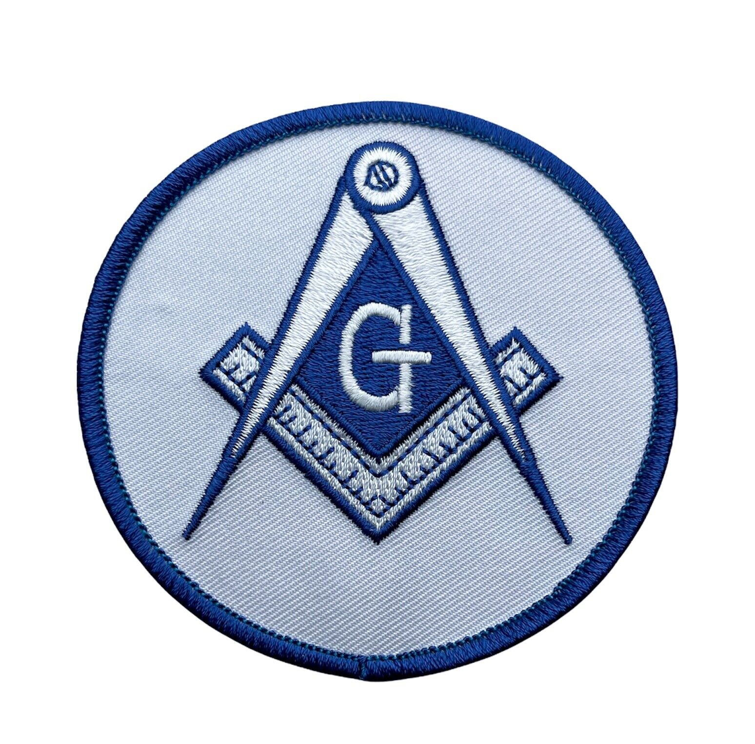 Mason Masonic White Blue 3 inch Square and Compass Patch AK989 F4D22A Без бренда