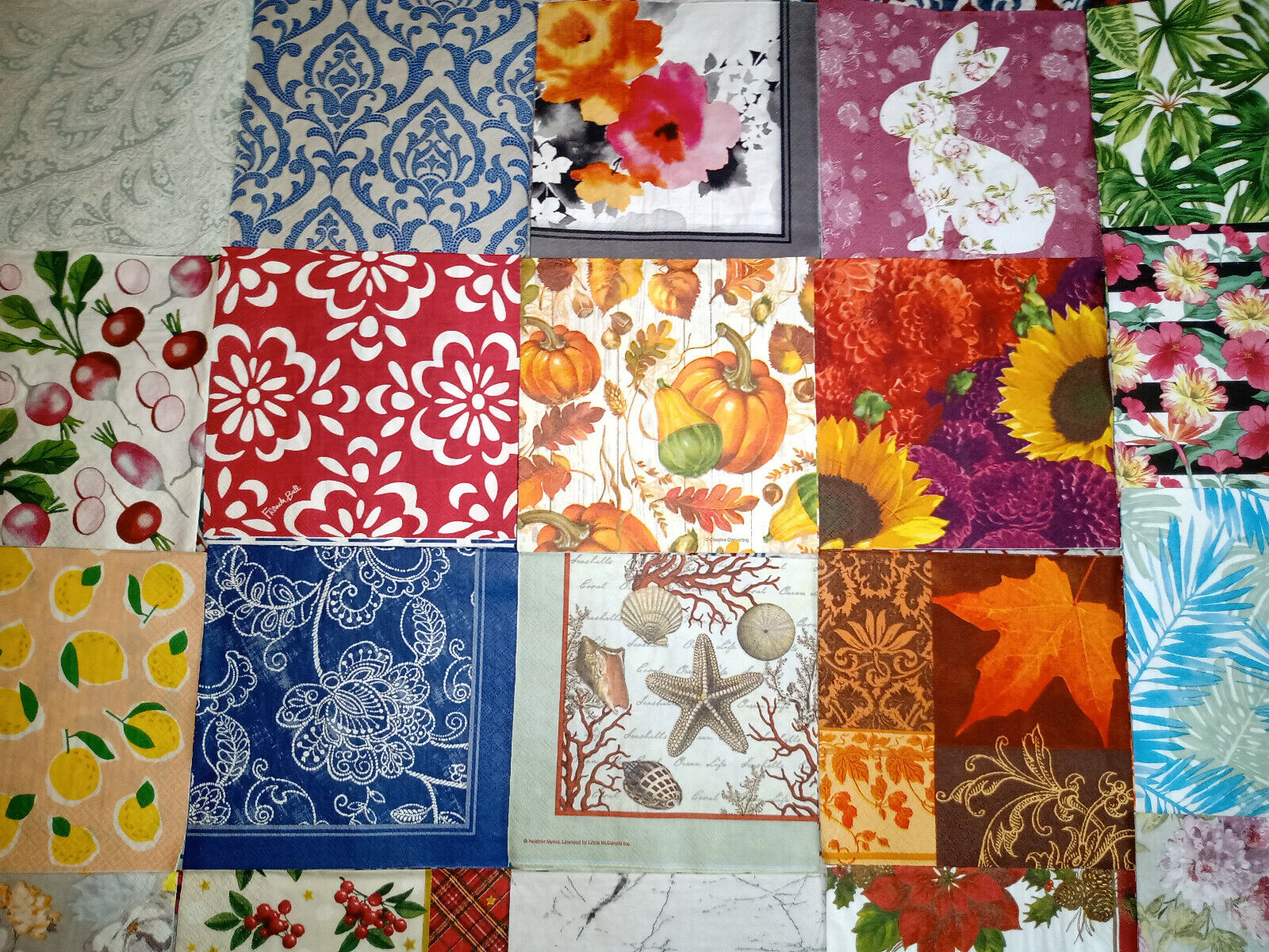 38 FLORAL & NATURE ALL OVER PATTERNS ~ LOT SET MIXED Paper Napkins ~ Decoupage Без бренда - фотография #3