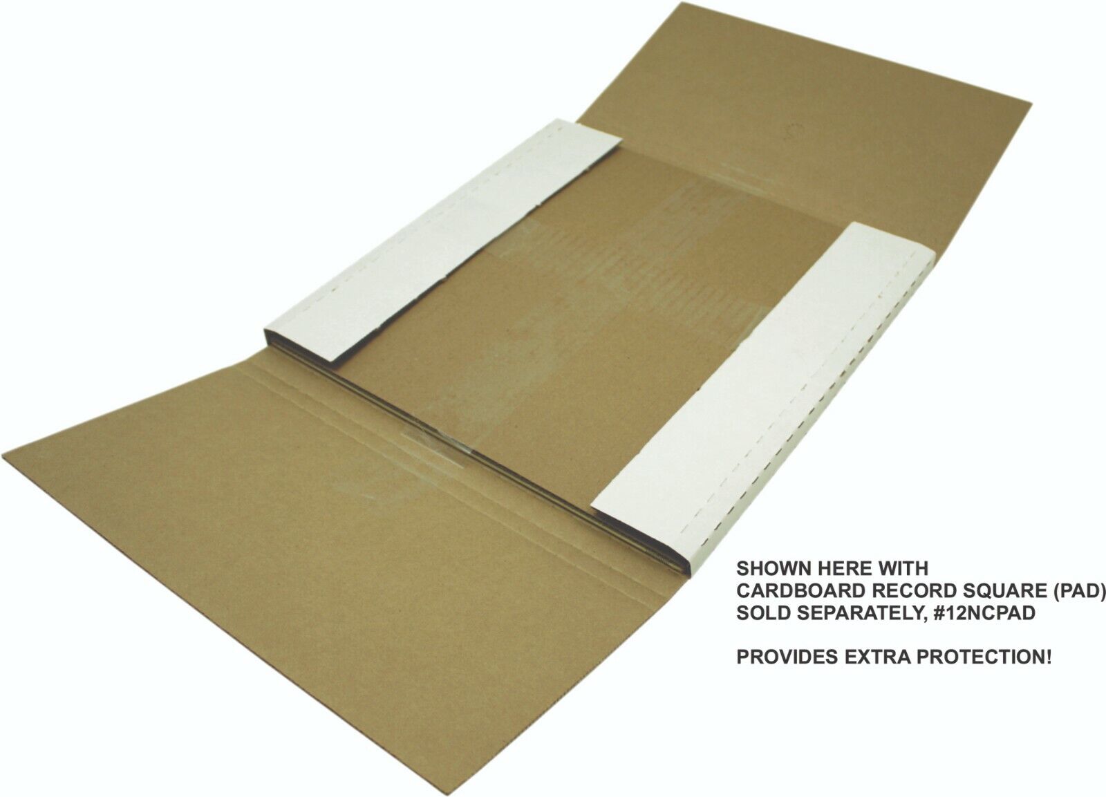 (10) 12" White Record Shipping Boxes Mailers Holds 1-3 Vinyl LP 33RPM 12BC01VDWH Square Deal Recordings & Supplies 12BC01VDWH - фотография #5