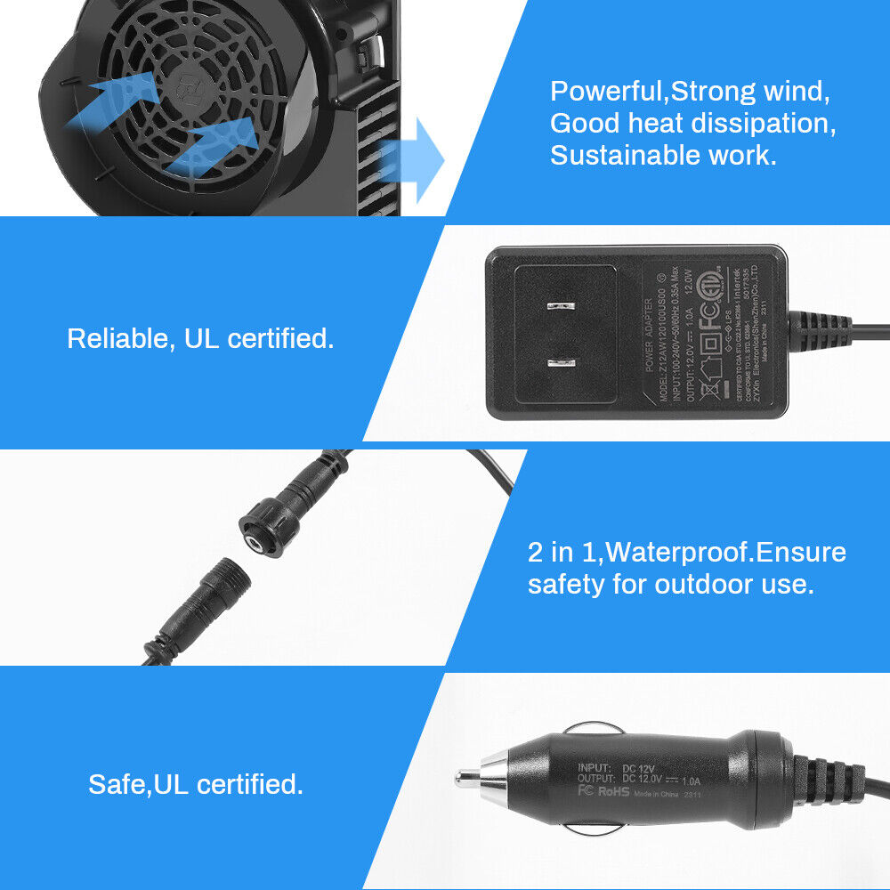 Inflatable Air Blower Replacement, 12V/1A with Car Charger Adapter 3 LED Lights xiiw - фотография #4