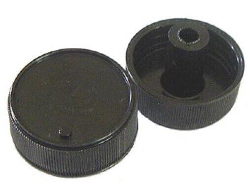 Ribbed Equipment Volume Control Stem Knobs Black Plastic (4 pieces) WFC