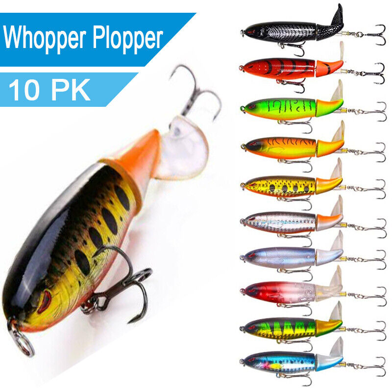 10ps Fishing Lures bait Whopper Plopper Topwater Floating Rotating Tail for Bass Unbranded Does Not Apply