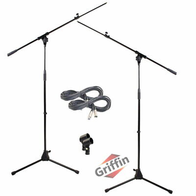 GRIFFIN Microphone Boom Arm Stand 2-PACK Holder XLR Cable Mic Clip Studio Stage Griffin LG-AP3614(2)Cable