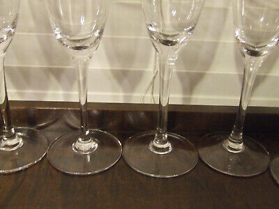 6 Vintage Tall Crystal Wine Goblets 9" with Silver Platinum Rim Unknown - фотография #3