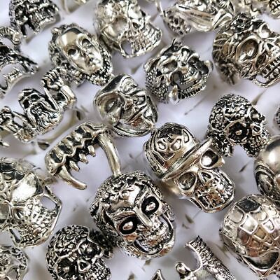30pcs Skull Skeleton Gothic Rings Men's Rock Punk style rings Wholesale Jewelry Unbranded - фотография #6