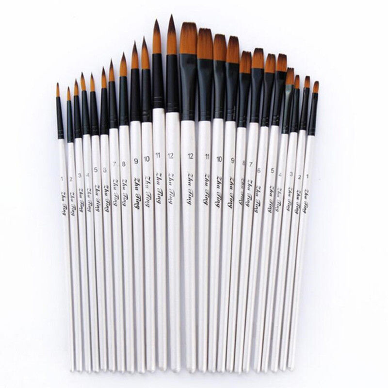 12 Artist Paint Brushes Set Acrylic Oil Watercolour Painting Craft Art Model Kit Unbranded Does not apply