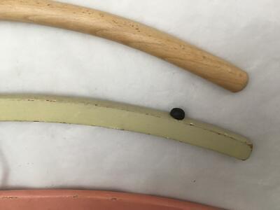 Lot of 3 Vintage / Antique Wood & Wire Clothes Hangers All Different Без бренда - фотография #2