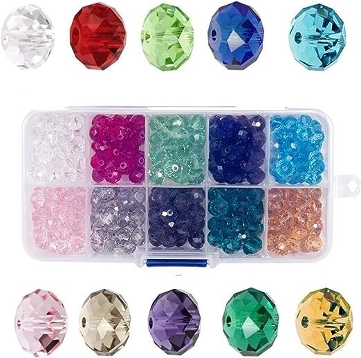 cuentas de cristal vidrio para bisuteria 8mm materiales hacer manillas 300 pcs Без бренда