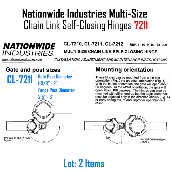 Nationwide Industries Multi-Size Chain Link Self-Closing Hinges 7211 (One Pair) nationwide industries CL-7211-GY - фотография #4