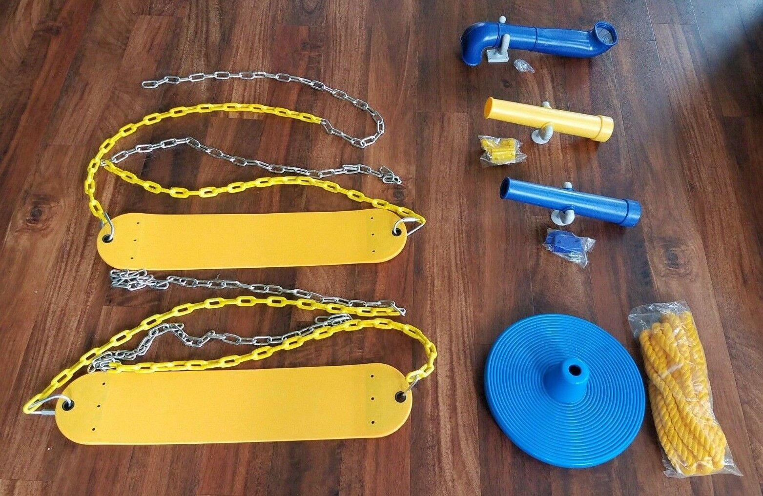  NEW Swingset Swing Yellow and Blue Playground Playset Accessories Lot Unbranded
