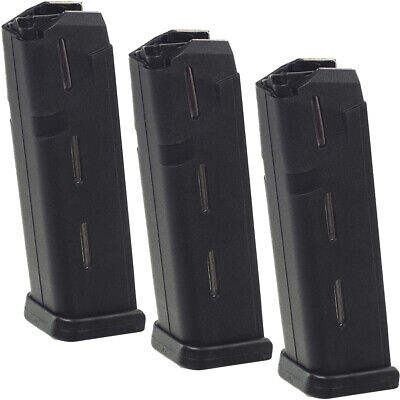 ProMag (3 Pack) Glock Model 17, 19, & 26 9mm, 10-Round Magazine, Black Polymer ProMag GLK 14