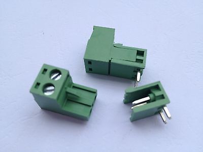 100 pcs Angle 2pin/way 5.08mm Screw Terminal Block Connector Green Plugable Type CY Does Not Apply - фотография #4