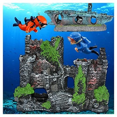  Fish Tank Decorations Ancient Castle Resin Ornaments Buy 1 get 3 Gift  Does not apply Does Not Apply