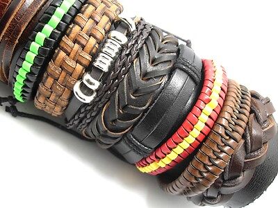 20pcs Mix Genuine Leather Bracelets Men's Wristbands Manmade Wholesale Jewerly Unbranded - фотография #4