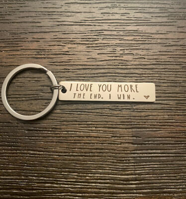 Stainless Steel I Love You More The End I Win Keychain Gift for Couples Lover Unbranded Does Not Apply - фотография #3