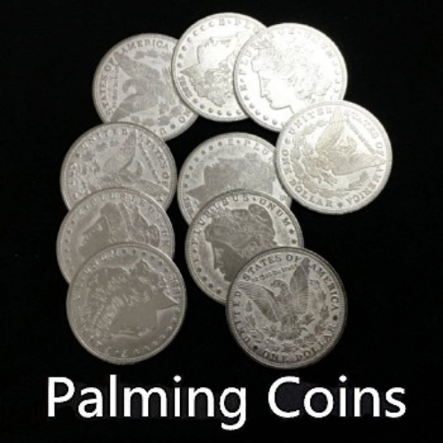 10pcs Palming Coins Morgan Magic Tricks Super Thin Close Up Illusion Accessories Unbranded