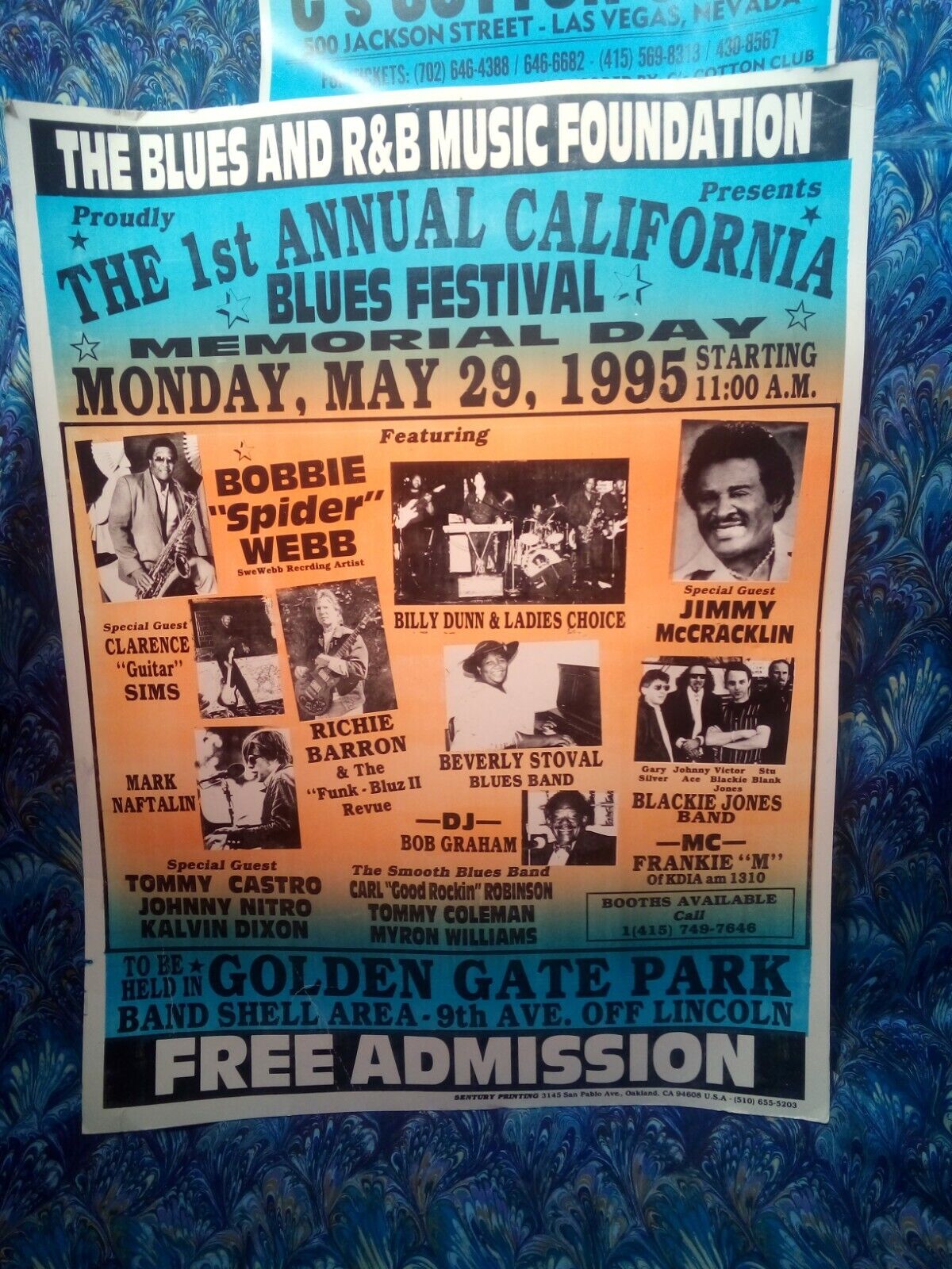 1st California Blues Festival Poster Music Concert Promo Poster Lot Vtg Original Без бренда - фотография #2