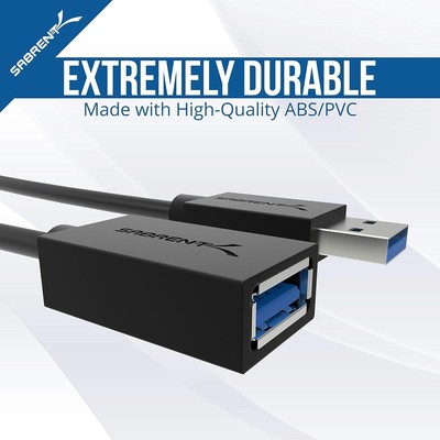 USB 3.0 Extension Cable A Male to A Female Black 6 Feet 60 Watt 12 Amp 6 Port Unbranded B08SP1SDNS - фотография #6
