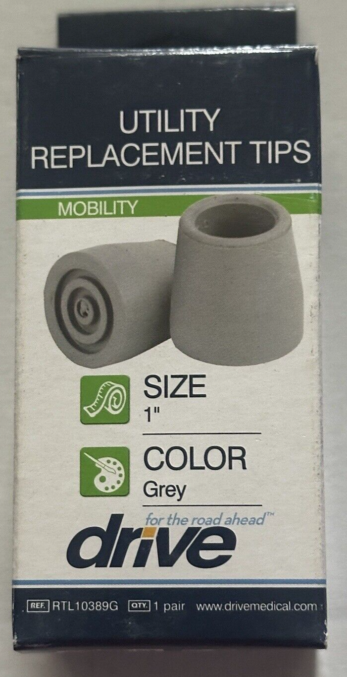 Drive Medical Mobility Utility Walker Replacement Tips 1''grey fits canes Lot Drive Medical - фотография #2