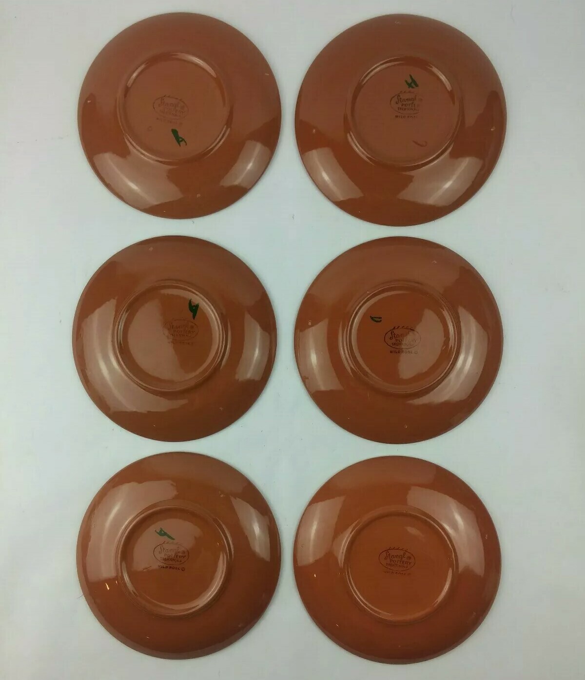 Vintage STANGL Pottery WILD ROSE 3 Cups and 6 Saucers Stangl Pottery Cups & Saucers - фотография #8