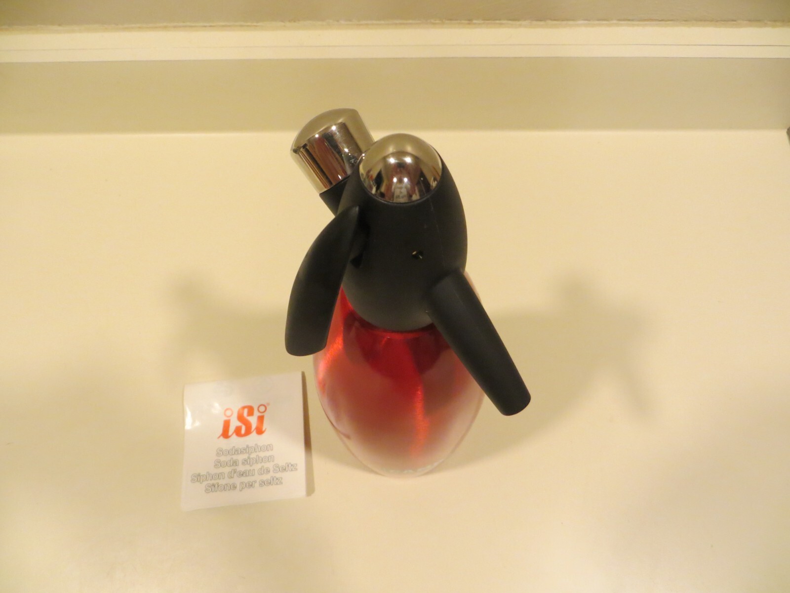 NOS 2006 iSi Red Campari SodaMaker Seltzer Bottle Quart  Siphon Made in Austria iSi North America 614078-106001 - фотография #5