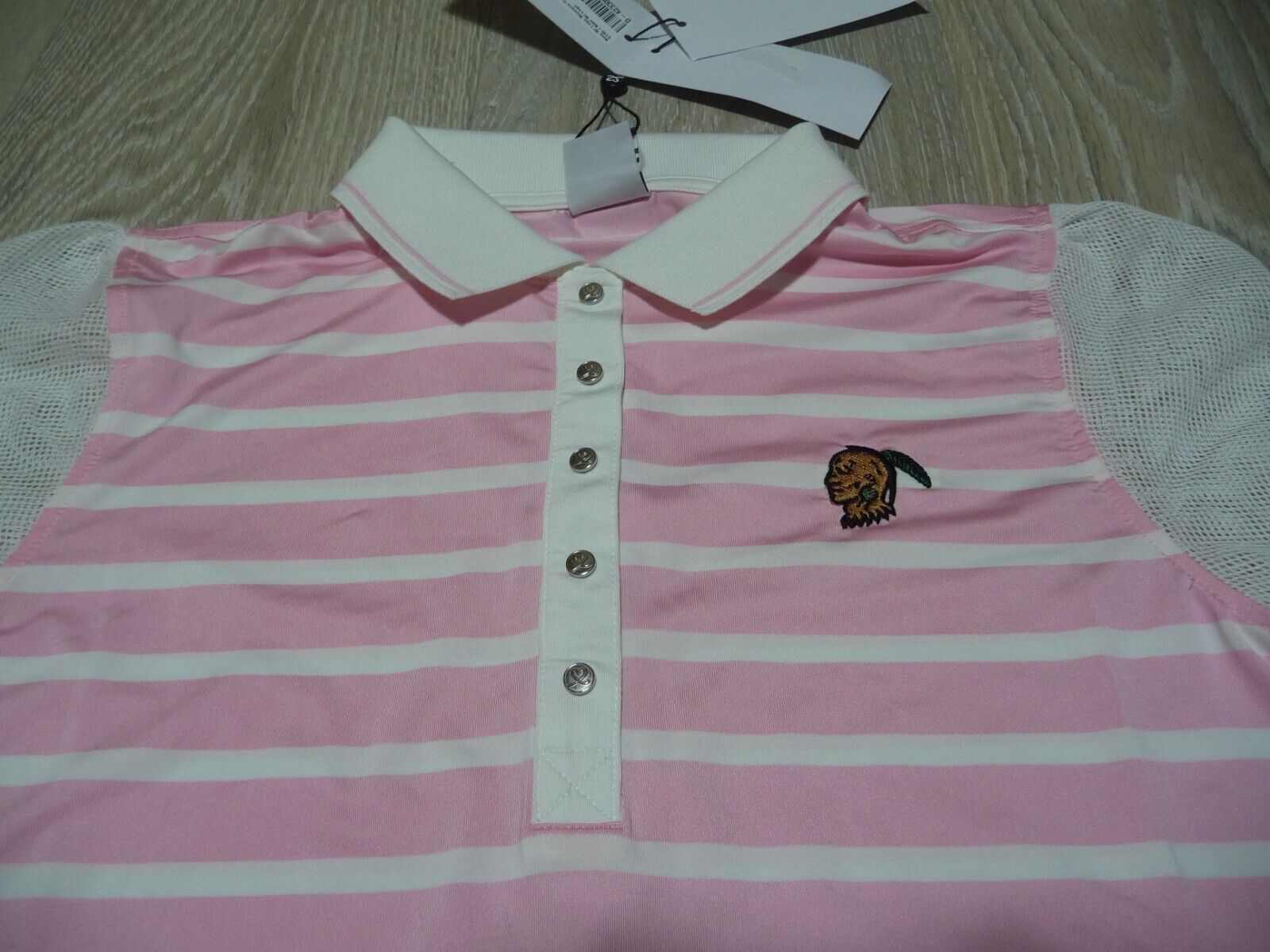 Daily Sports Women's Golf Polo Shirt NWT Size S Pink- White Braves Short Sleeve Daily Sports Daily Sports - фотография #2