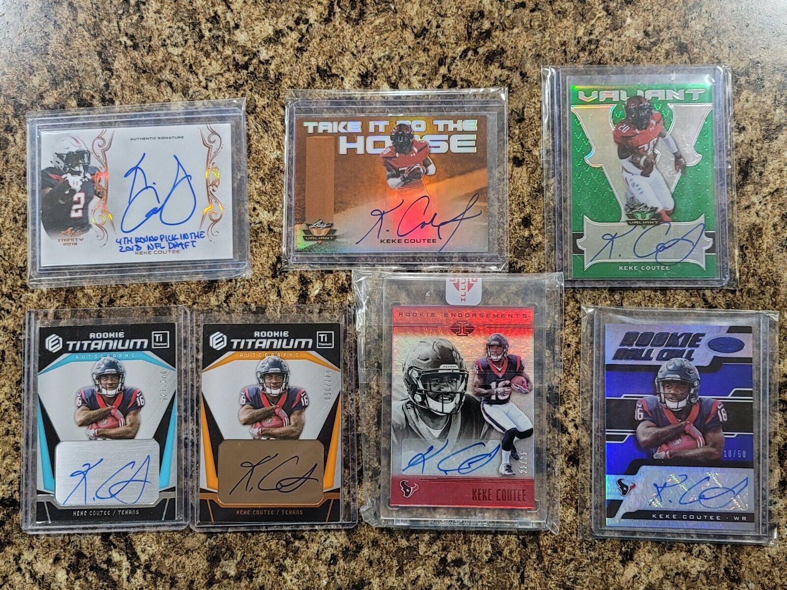 2018 Keke Coutee 8 CARD ROOKIE LOT--ALL AUTOGRAPHS--MOST ARE SERIAL #--L@@k!!! Без бренда