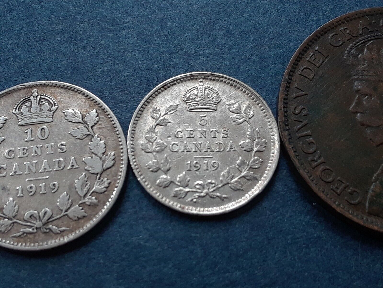 Canada 1919 coin set George V  50c, 25c, 10c, 5c, 1c Без бренда - фотография #7