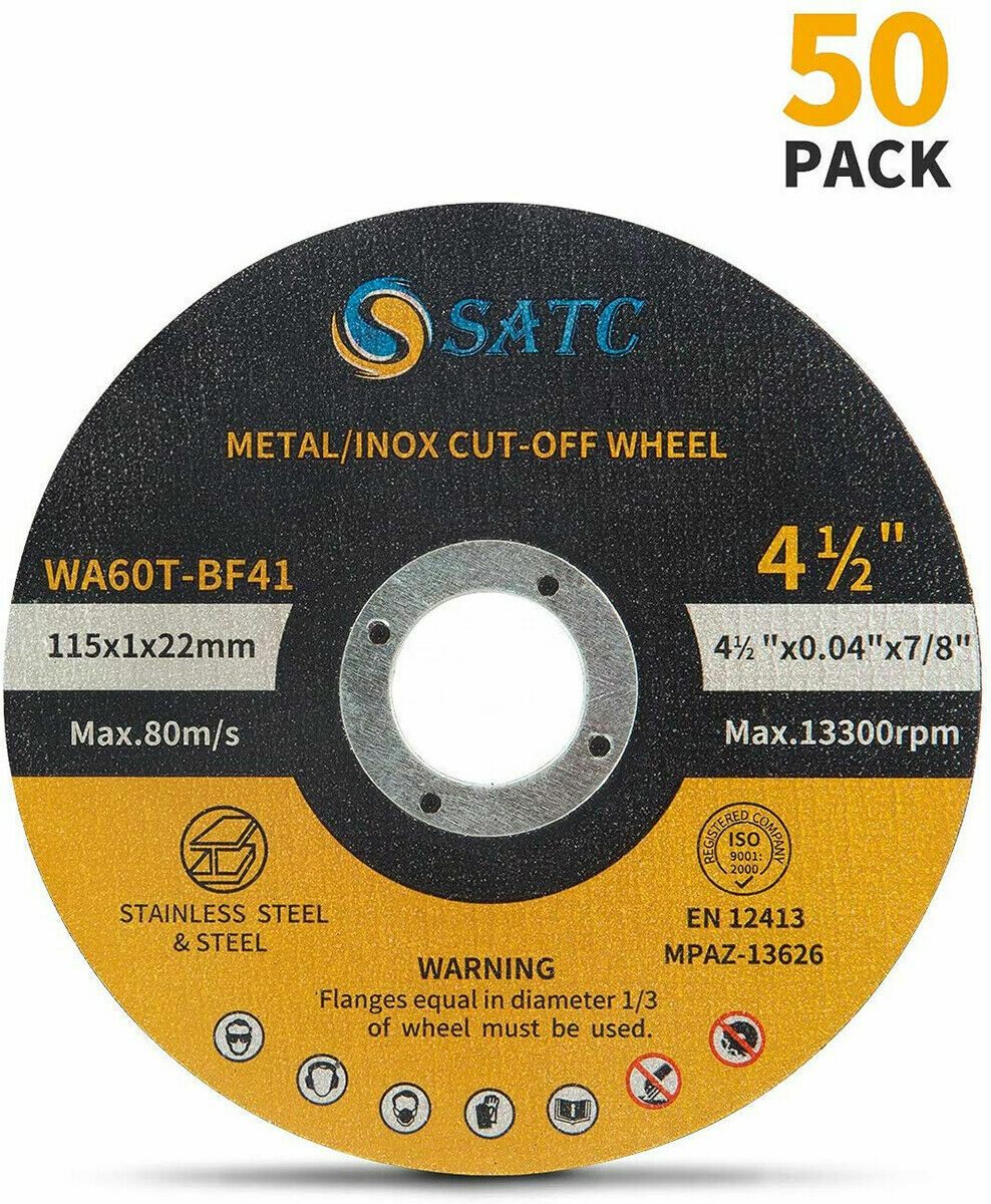50 Pack Cut Off Wheels 4-1/2" Metal & Stainless Steel Angle Grinder Cutting Disc Satc Does Not Apply
