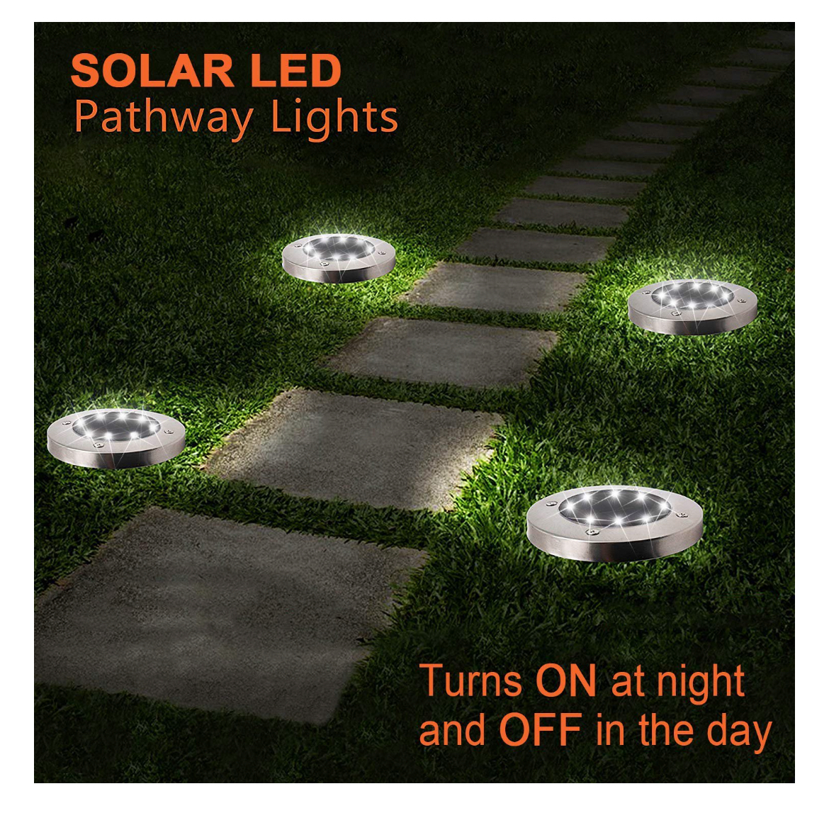 12PACK Solar In Ground Lights Outdoor Buried Lamp Disk LED Lawn Pathway Garden Unbranded Does Not Apply - фотография #7