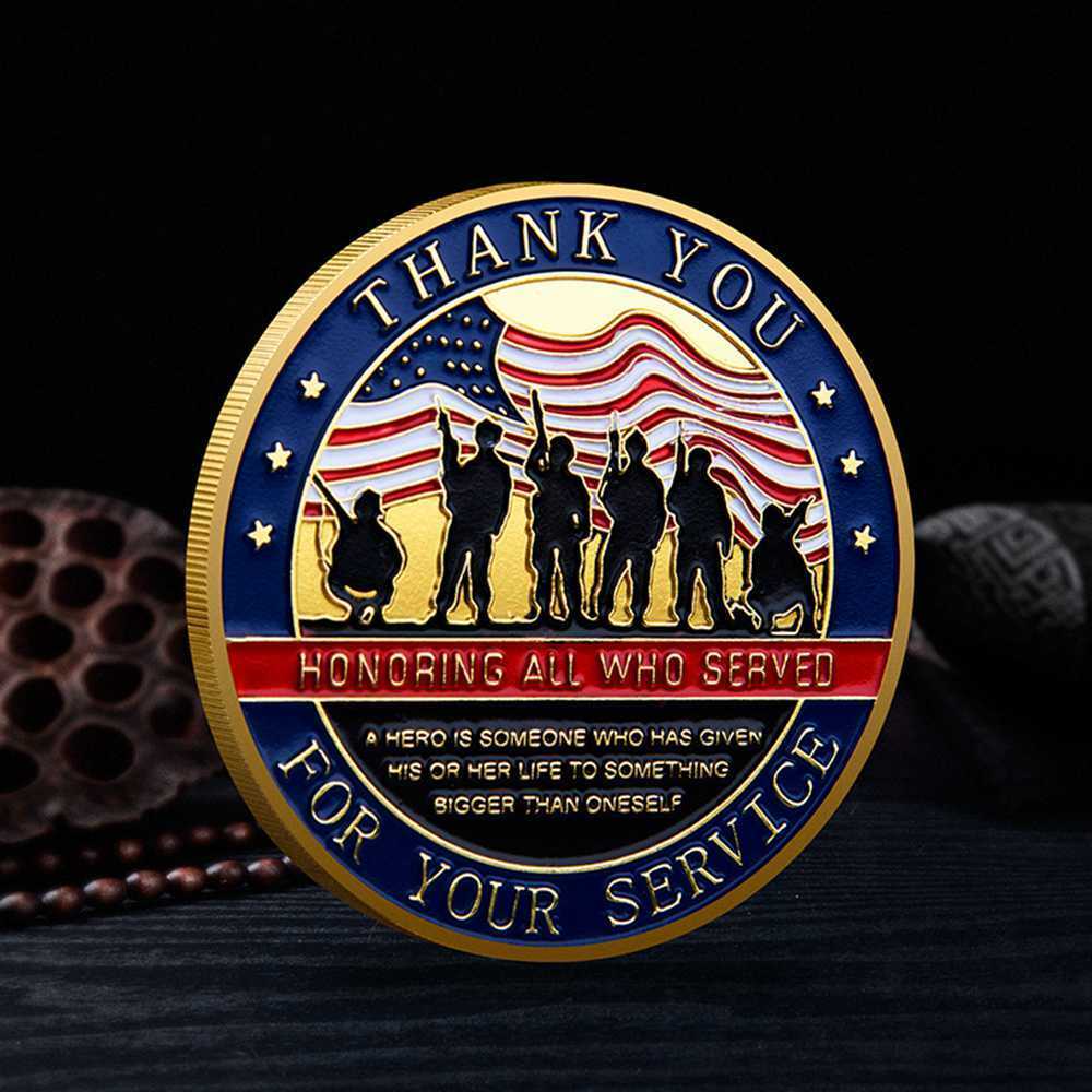 10pcs Thank You for Your Service Military Gratitude Challenge Coins Veteran Coin Без бренда - фотография #3