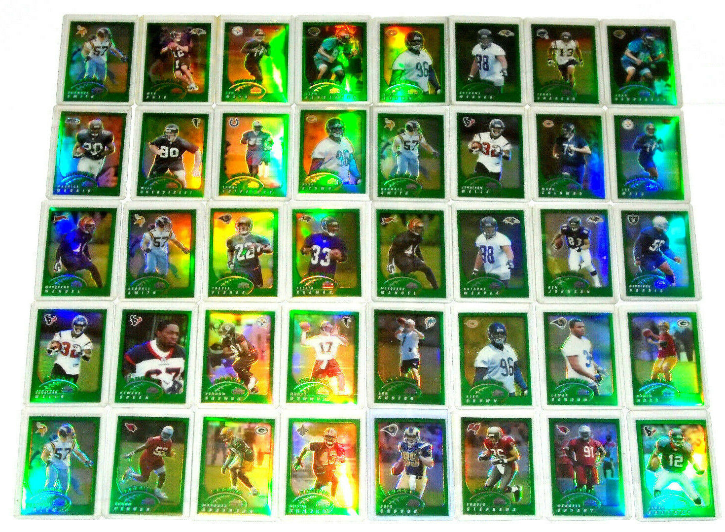 Lot Of 40 Topps Chrome Football Rookie Card Refractor 2002   Без бренда