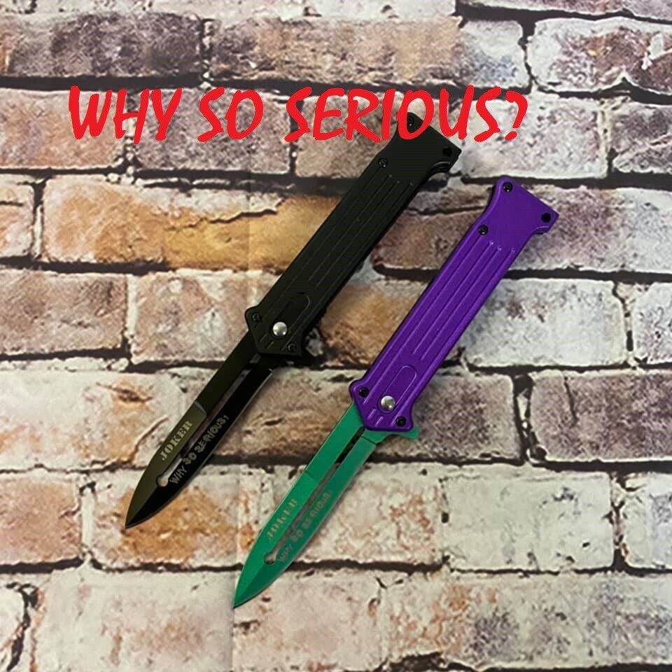 Set of 2 Tac Force Assisted Open ?Why So Serious? Joker Pocket Knives  Tac-Force - фотография #2