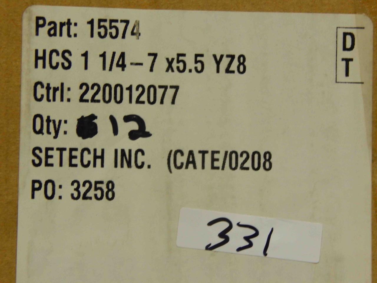 #331 BOX of 12 Fastenal Hex Cap Screw G8 HCS 1-¼-7 x 5.5 // 1-¼-7 x 5-½ PN 15574 Fastenal G8 HCS - фотография #4